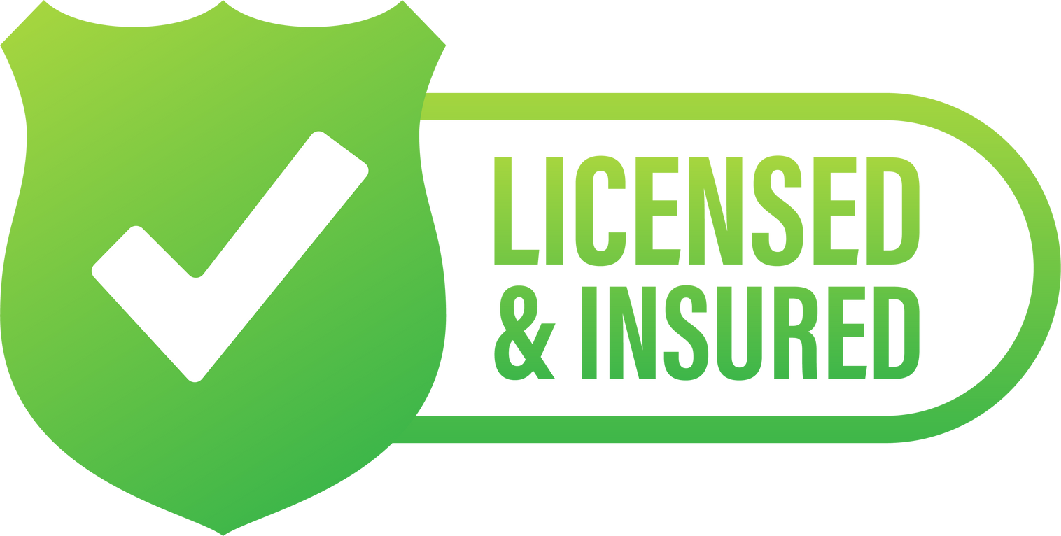 licensed and insured vector icon with tick mark and shield